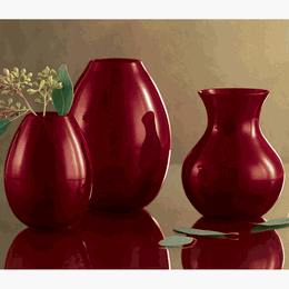 Red Glass Bud Vases - Set of 3 by tag