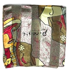 Male Piccaso Wine Brown Scarf Neckerchief 21x21