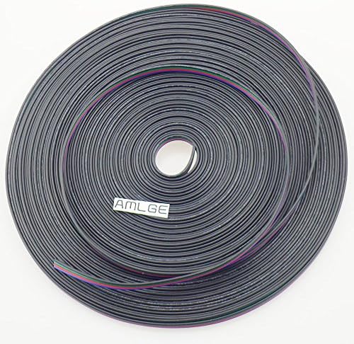 AMLGE 20 Meters Color RGB Extension Cable 20M Length for 3528 5050 RGB LED Strip Ribbon Lights