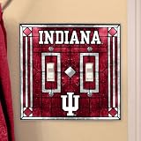 Indiana Hoosiers NCAA Art Glass Double Switch Plate Cover