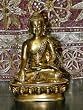 8" Buddha in Bhumi Sparsha Mudra Decorated Robe Brass Statue Buddhism