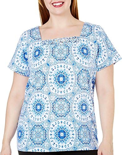 Hearts of Palm Plus La Vie Boheme Medallion Top 2X Blue