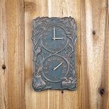 Fruit & Bird Clock Thermometer Verdigris Color by Whitehall Products