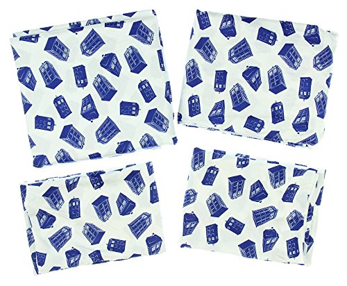 Doctor Who Tardis All Over Print Queen Size Sheet Set