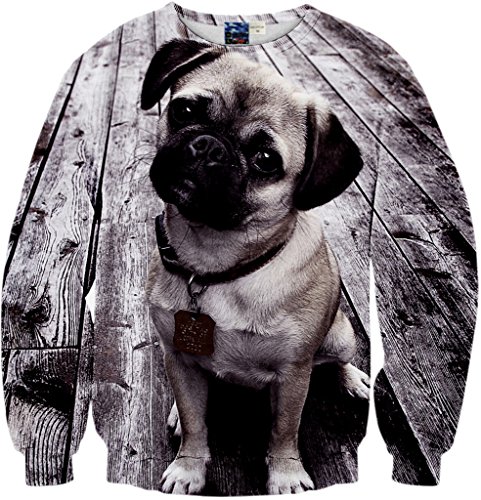 Pizoff Unisex Hip Hop Exaggerating 3D Digital Printing Pullover SweatShirts