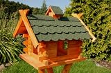 Vogelhaus Vogelhaeuschen mit Bitumdach Blockhuette