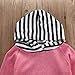 Newborn Baby Boy Girl Warm Striped Hoodie T-shirt Pants Outfit Set Kids Clothes
