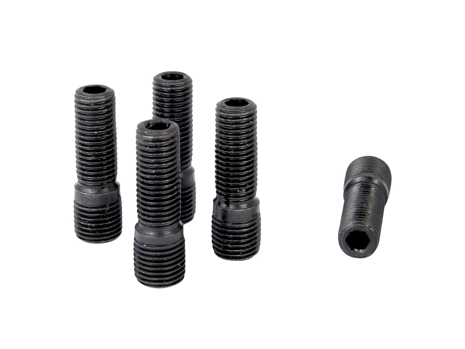10pcs Black Wheel Stud Conversion 14x1.5 to 12x1.5, 44mm Total Length