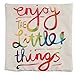 Pillow Shams Beautiful Cotton Linen Enjoy The Little Things Pattern Sofa Simple Home Decor Throw Pillow Case Cushion Cover 18x18