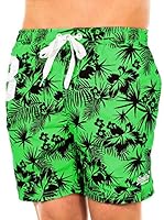 Superdry Short de Baño (Verde / Negro)