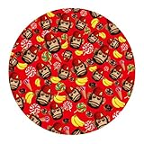 [FOR U DESIGNS]個性的な柄　円形　マット 滑り止め付き 保護マット mat　直径約60cm 可愛い猿ちゃん3