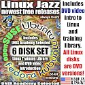 Linux Jazz, 6-disks DVD set, 32-bit Version (includes Ubuntu 9.10, Kubuntu 9.10, SuSe 11.2, Fedora 12) and "Introduction to Linux" video-DVD, also includes printed Quick Reference Card of Linux commands