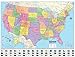 Advanced Political United States Laminated Rolled Map
