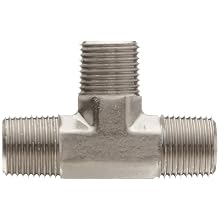 Polyconn PC128NB-2 Nickel Plated Brass Pipe Fitting, Tee, 1/8" NPT Male (Pack of 10)