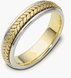 5mm Platinum and 18 Karat Gold Comfort Fit Wedding Band Ring