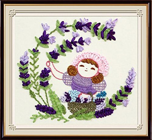 Wandafull Ribbon embroidery Kit Handmade Sunflower Sisters Butterfly(No frame)