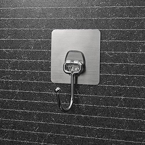 Suction Cup Hooks, VASOUL Reusable Chuck Hardware Coat Hook Towels Shelves - Organizer for Bathroom and Kitchen, Chrome 2pcs(suction cup hooks)