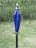 72 Inch Cobalt Blue Glass Outdoor Garden Tiki Torch