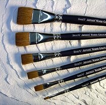 Winsor & Newton Artists Water Colour Sable Brush- One Stroke Flat 1 Inch