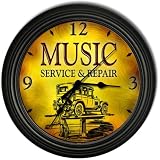 Music 's Garage Black Cascading Wall Clock