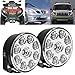 Ultra Bright White Round 12V 9 LED Flood Beam Work DRL Daytime Running Fog Light For Chevy Ford Charger Dodge GMC Denali