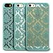 GreatShield TACT Series Design Pattern Rubber Coating Ultra Slim Fit Hard Case Cover for Apple iPhone 5 / 5S (Damask - Teal)
