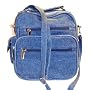 Roma Blue Denim Organizer Bag Handbag Purse