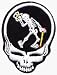 Grateful Dead - Steal Your Face with Skeleton with Tophat - Embroidered Iron On or Sew On Patch