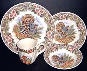 Amazon.com | 16 Pc Thanksgiving Turkey Dinnerware Set ...