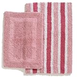 Ruia Home Cotton Reversible 2-Piece Bath Rug Set, Pink
