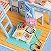 Cuteroom Wood Dollhouse Miniature Kit DIY Doll House Room with Furniture Cover Toy Artwork Gift- Young Memory