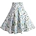 Fancyqube(TM) Women Pleated Vintage Skirts Floral Print Midi Skirt Style19 S