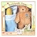 Brown Bear Gift Set: Bear Stuffed Animal, Blanket, Corn Cob Rattle and Carrying Case by Buttermilk Farms