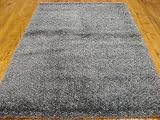 5x8 Gray Hand Knotted Shag Rug