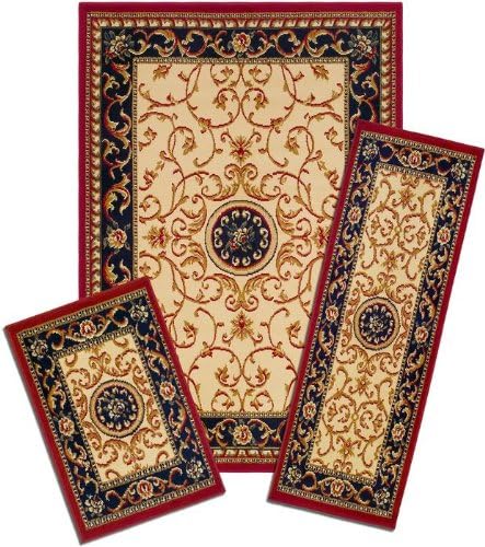 Achim Home Furnishings Capri 3-Piece Rug Set - Wrought Iron Medallion