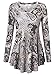 BAISHENGGT Women's Long Sleeve Buttons Tunic Top L Brown