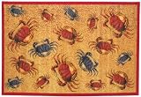 Laser Printed Split Bamboo Crabs 3' x 5' Veranda Rug