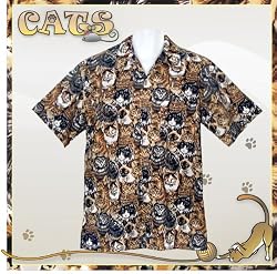 Cats CAT Childs Hawaiian Shirt Size 14 16 Cat Cotton Shirts for BOYS or GIRLS