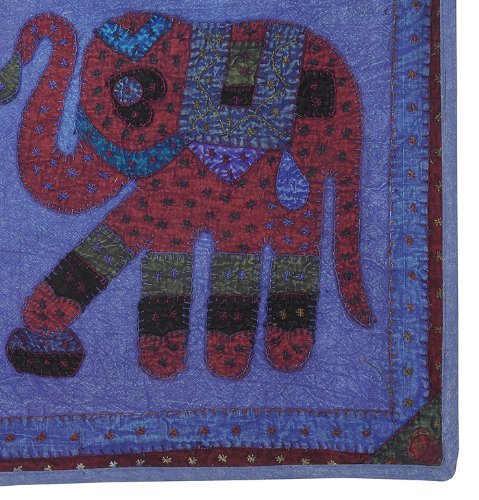 Imagen 2 de Cotton Thread Antique Home & Work Patch decorativo de pared del elefante colgante-Tapestry Tamaño 51 x 16 pulgadas