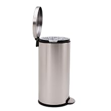 simplehuman Round Step Trash Can, Fingerprint-Proof Brushed Stainless Steel, 30 Liters /8 Gallons