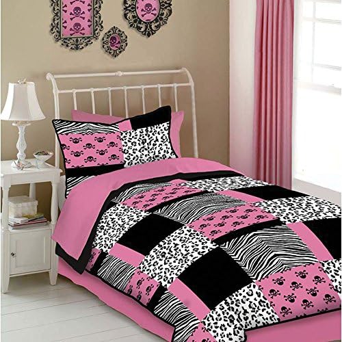 Veratex Indoor Hotel Bedroom Decorative Accessories Pink Skulls Sheet Set Queen Pink