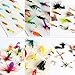 Sougayilang Fly Fishing Flies Mix Designs Fishing Lure Pack of 72pcs