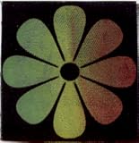 Rainbow Daisy Flower on Black - Screenprinted Sew On or Pin On Cloth Patch