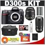 Nikon D300s Digital SLR Camera + 18-55mm + 70-300mm VR Zoom Lens + 16GB Card + EN-EL3e Battery + Case + Cameta Bonus Accessory Kit