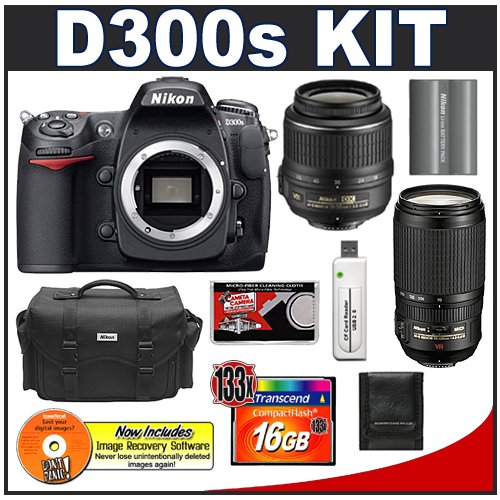 Nikon D300s Digital SLR Camera + 18-55mm + 70-300mm VR Zoom Lens + 16GB Card + EN-EL3e Battery + Case + Cameta Bonus Accessory Kit Nikon D300s Digital SLR Camera + 18-55mm + 70-300mm VR Zoom Lens + 16GB Card + EN-EL3e Battery + Case + Cameta Bonus Accessory Kit