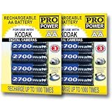 Pro Series Premium High Capacity AA 2700 mAh Rechargeable Ni-MH Battery 8-PACK