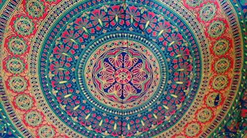 Rajsthankrafts Handicrunch Hippie Mandala Tapestry, Flower Colorful Hippie Wall Hanging, Brand New Lovely Tapestry, Wall Hanging, and Bedspread BS13