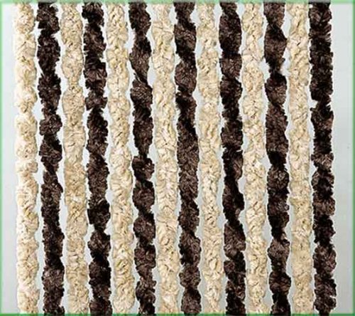 Vorzelt-Türvorhang ** Chenille - Flausch ** dunkelbraun/beige
