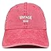 Trendy Apparel Shop Small Vintage 1958 Embroidered 60th Birthday Washed Pigment Dyed Cap - Red