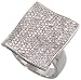 14k White Gold 7/8 (22mm) wide Rectangular Ring, w/ 1.65 Carats Brilliant Cut Micro Pave Diamonds